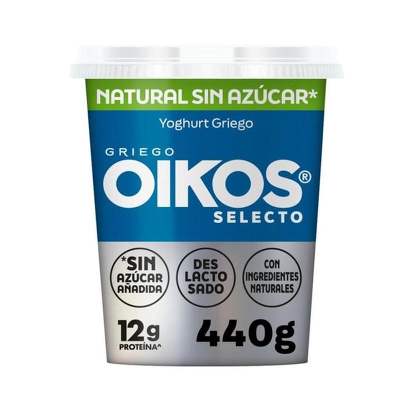 Yogurt Griego Oikos 12 g de Prote’na sabor Natural sin Azúcar 440g