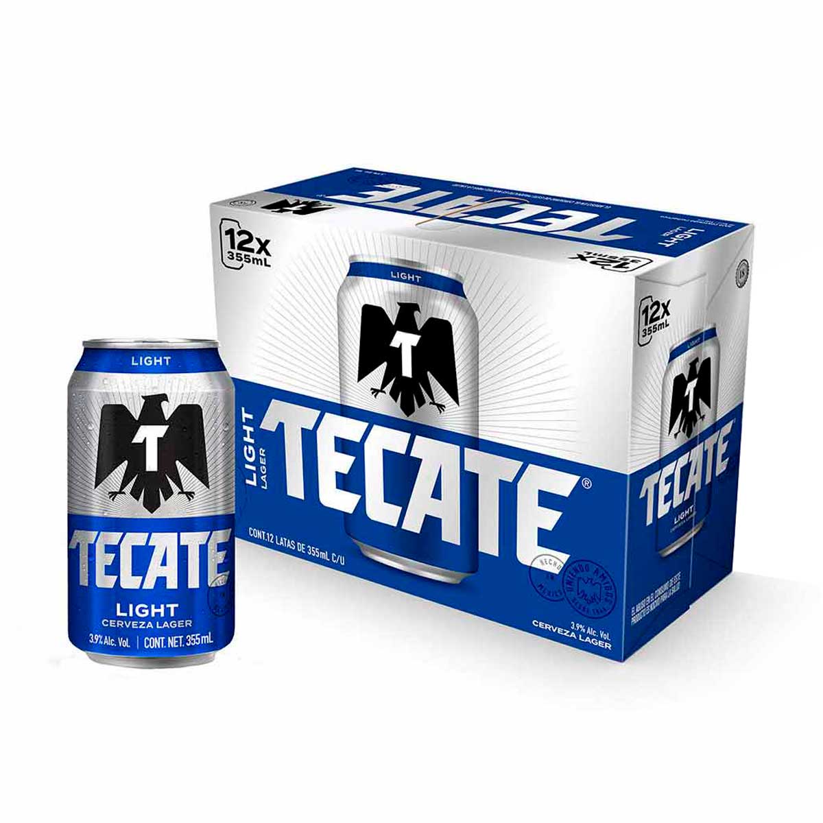 Cerveza Clara Tecate Light Lata 12x355ml