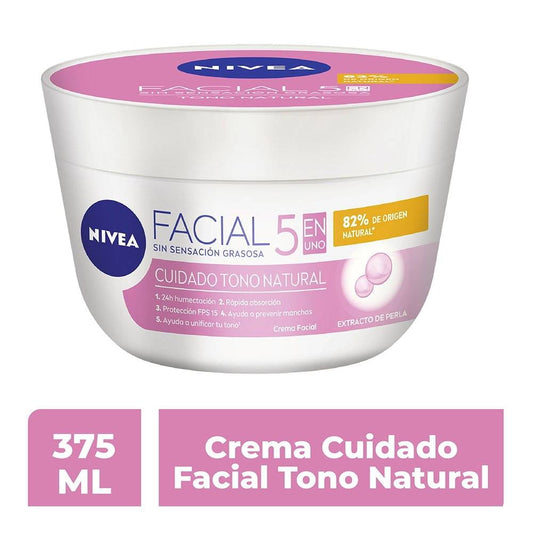 Crema Facial Nivea 5 en 1 Cuidado Tono Natural 200ml