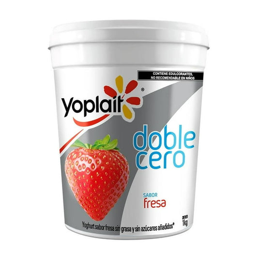 Yogurt Yoplait Doble Cero sabor Fresa 1kg