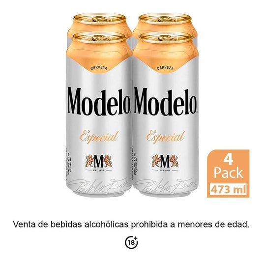 Cerveza Clara Modelo Especial Lata 4x473ml