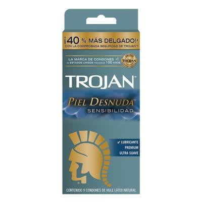Condones Trojan Piel Desnuda Sensibilidad 9 pzs