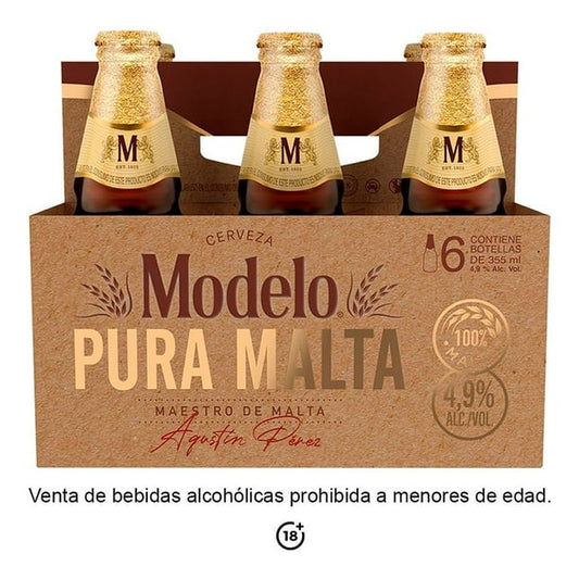 Cerveza Modelo Pura Malta Botella 6x355ml