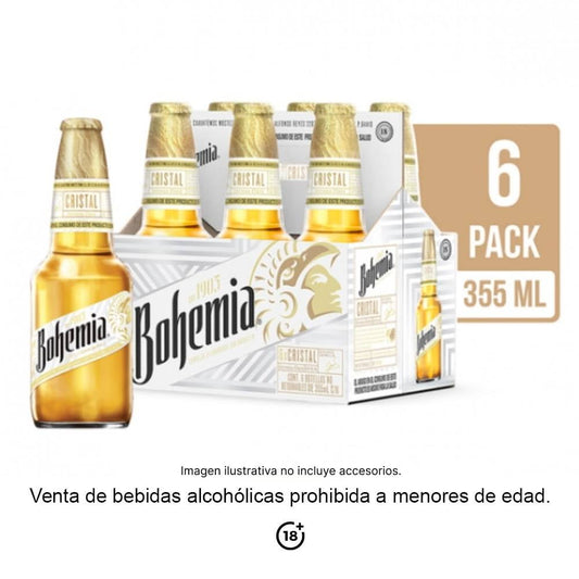 Cerveza Bohemia Cristal Clara Botella 6x355ml