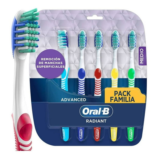 Cepillo Dental Medio Oral-B Advanced Radiant 5 pzas