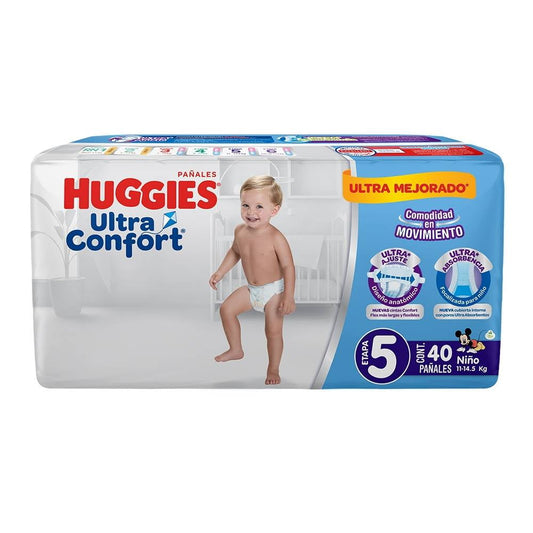 Pañales para Niño Huggies Ultraconfort Etapa 5 40 pzs
