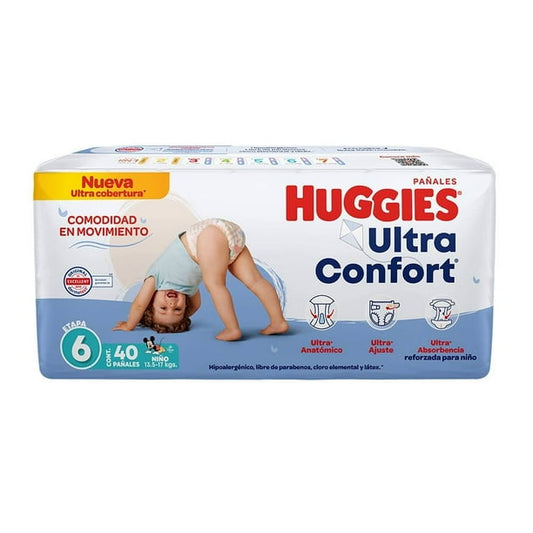 Pañales para Niño Huggies UltraConfort Etapa 6 40 pzs