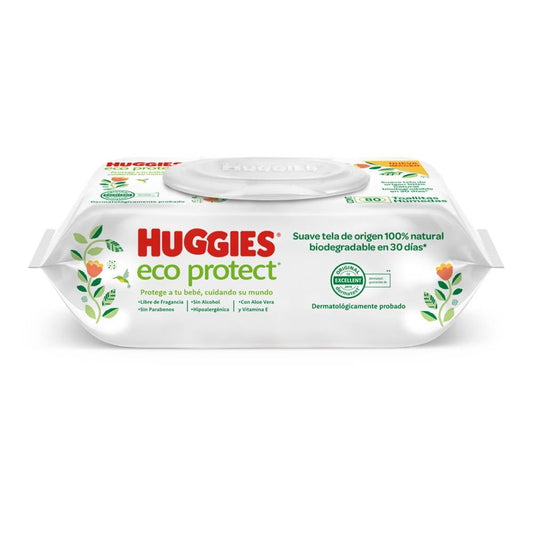 Toallitas Humedas Huggies Eco Protect 80 pzas