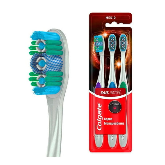 Cepillo Dental Colgate 360 Luminous White 3 pzs