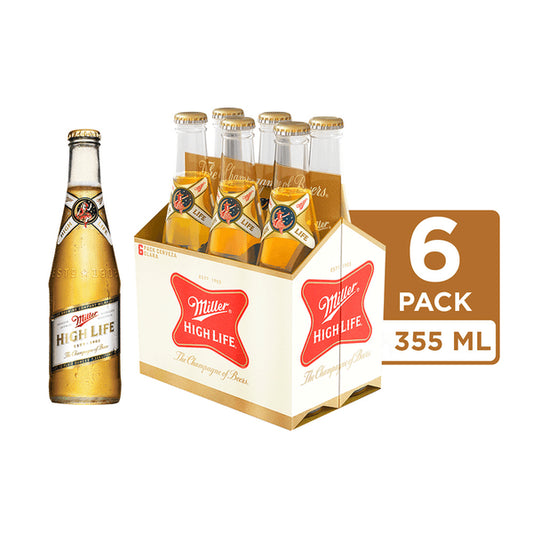 Cerveza Clara Miller High Life Botella 6x355ml