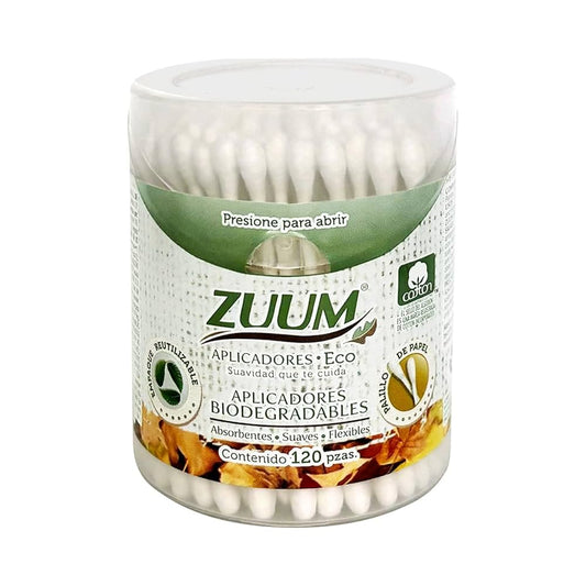 Aplicadores Zuum Eco Friendly en Bote 120 pzs