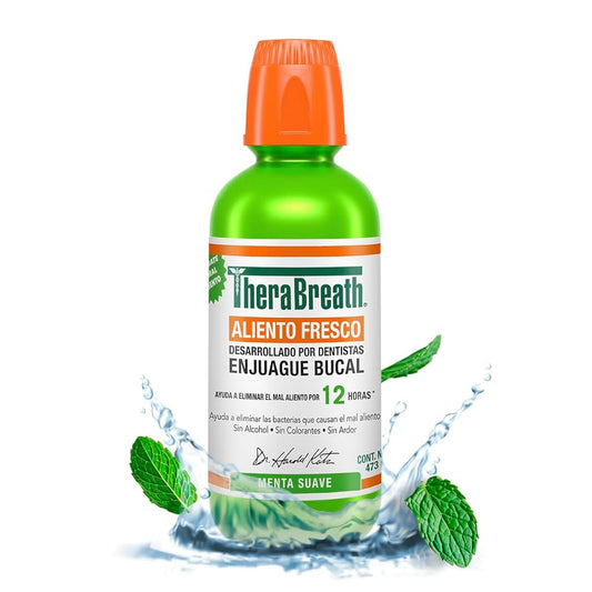 Enjuague Bucal Therabreath Menta Fresca sin Alcohol 473ml