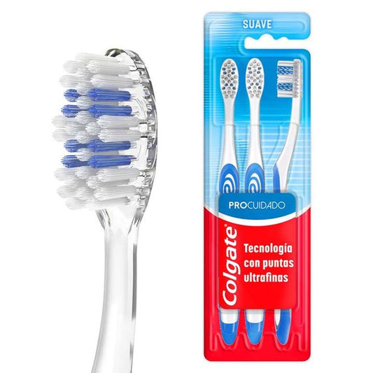 Cepillo Dental Colgate Pro Cuidado 3 pzs