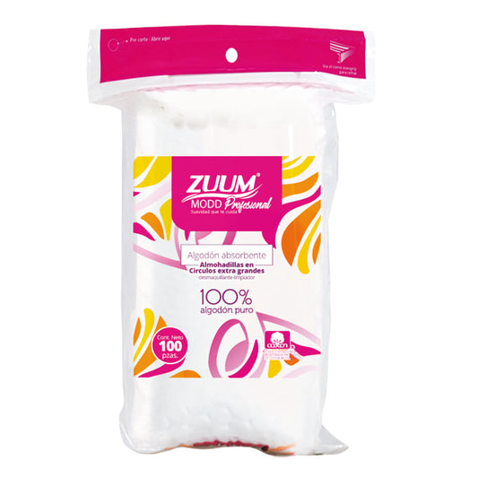 Almohadillas Desmaquillantes Zuum Extra Grandes 100 pzs