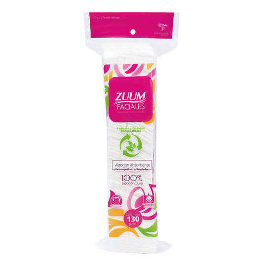 Pads Cuadrados Zuum Desmaquillantes 130 pzs
