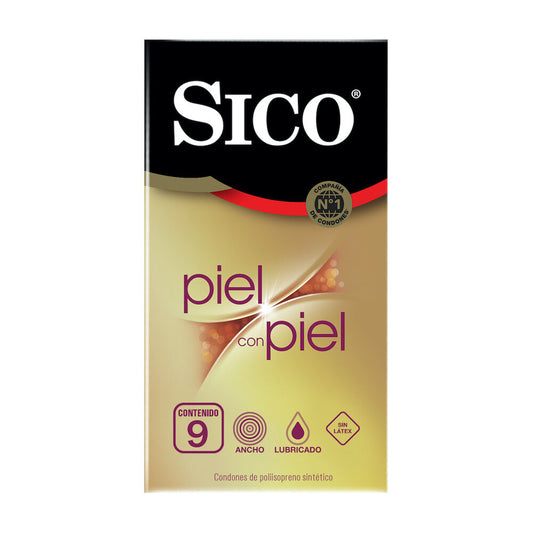 Preservativo Sico Piel con Piel 9 pzas