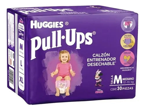 Calzón Entrenador para Niña Huggies Pull-Ups Mediano 30pzs
