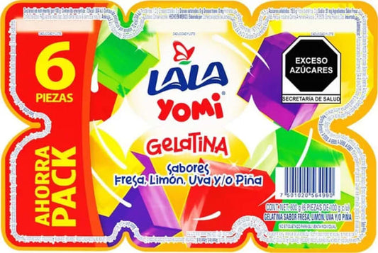 Gelatina Lala Yomi sabores surtidos 6x100g