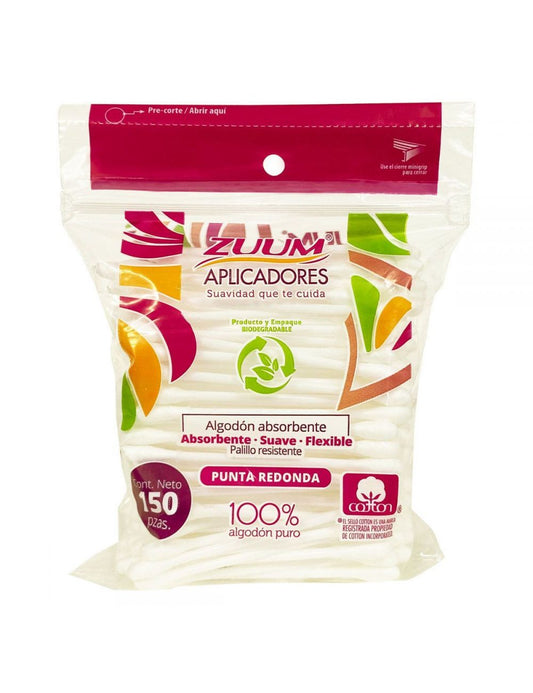 Aplicadores Zuum Eco Friendly en Bolsa 150 pzs
