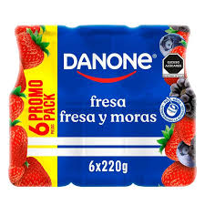 Yogurt Bebible Danone Fresa y Moras 6x220g